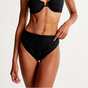 Abercrombie & Fitch high leg cheeky high waist black bikini bottom size small s